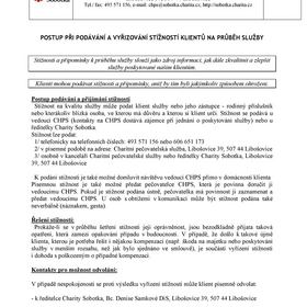 Postup při podávání a vyřizování stížností